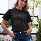Moon Floral Black Tee, Witch Shirt, Unisex Jersey Short Sleeve Tee