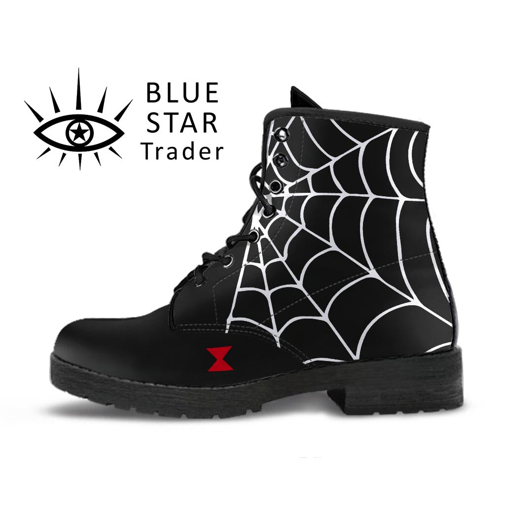 Goth Spiderweb Vegan Ankle Boots