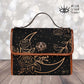 Crescent Moon Floral Canvas Purse