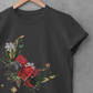 Moon Flowers Dark Gray Red Roses, Witch Shirt, Unisex Jersey Short Sleeve Tee, Womens Goth T-Shirt, Flowers Wicca Clothing Clothes