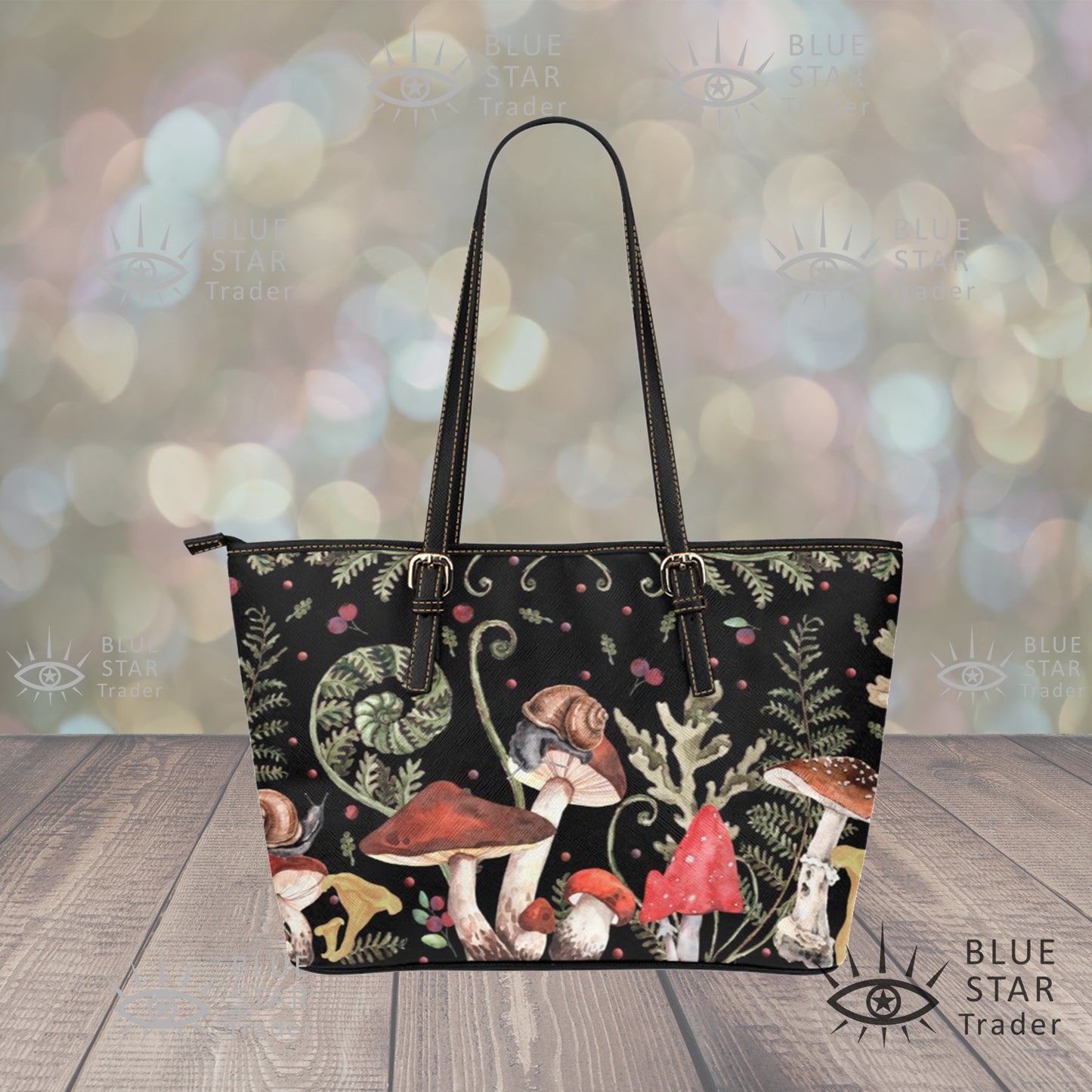 Red Mushrooms Snails Small Tote Bag