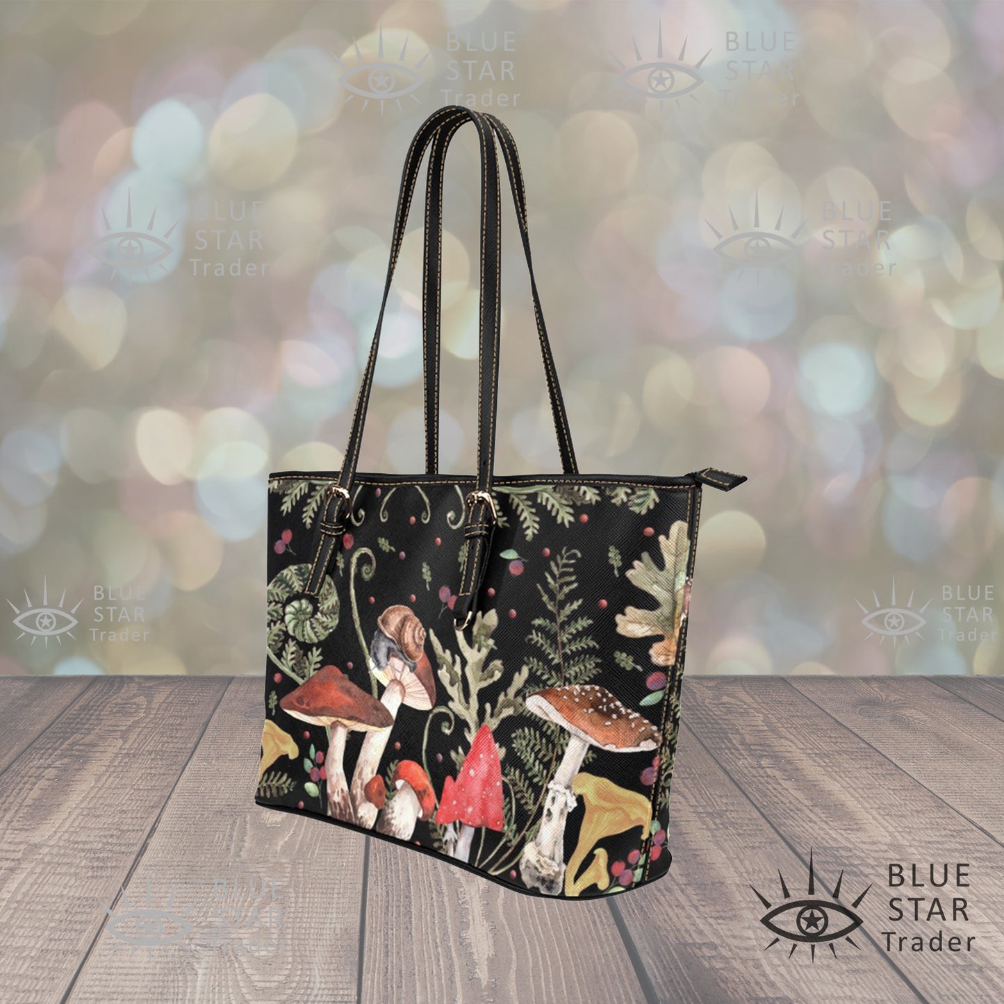 Red Mushrooms Snails Small Tote Bag