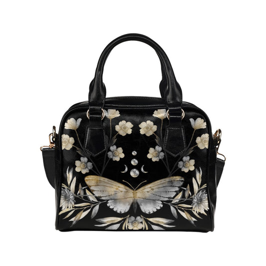 Night Moth Floral Bowler Bag Purse Cottagecore