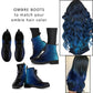 Blue Black Ombre Vegan Boots Mens Womens