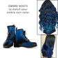Ombre Black Blue Vegan Boots Mens Womens