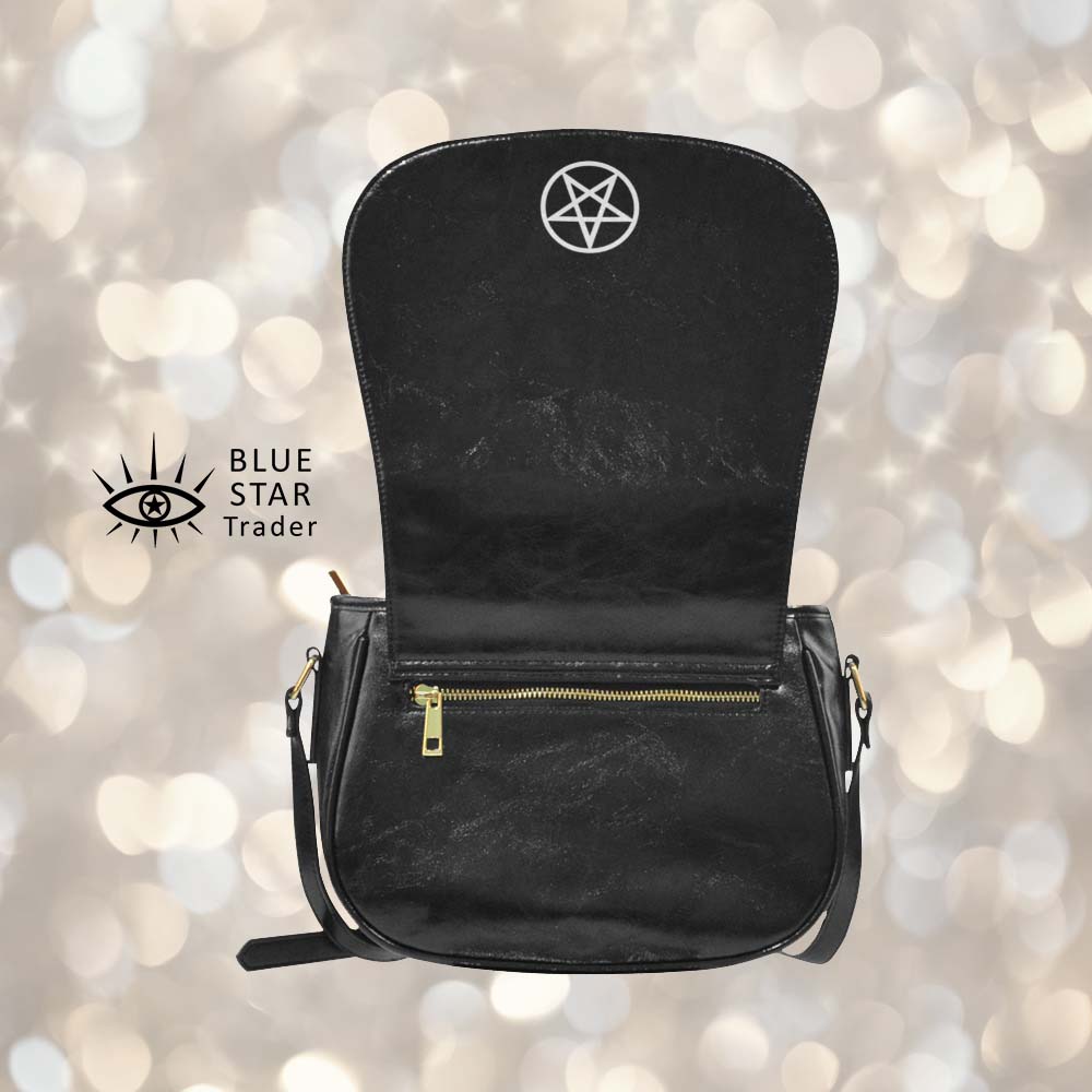 Minimalist Pentagram Black Witch Purse Saddlebag