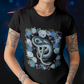 Vintage Illustration Blue Snake Floral Black Tee, Womens Bella Canvas T-Shirt, Unisex Jersey Short Sleeve Tee Witch Shirt