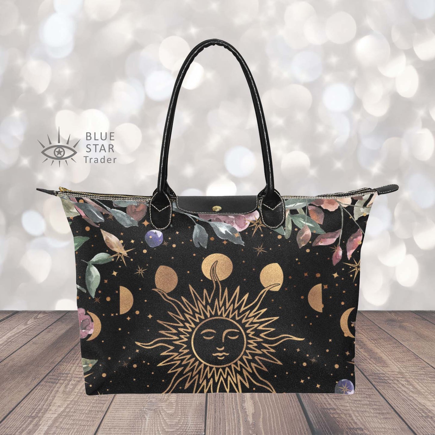 Suns, Moon Phases, Cottagecore Witch Bag, Classic 15 Inch Handbag