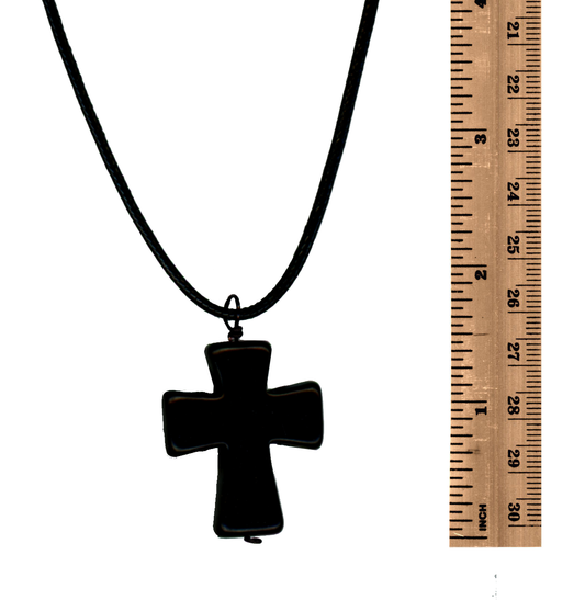 Black Cross Goth Pendant Necklace