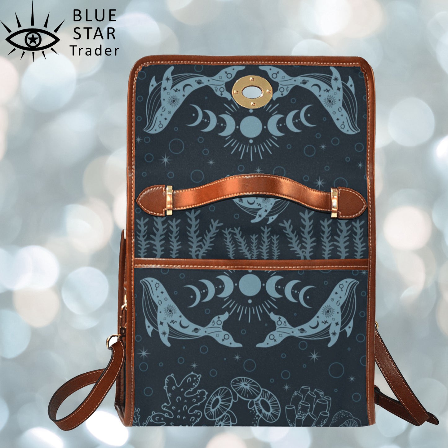 Blue Whale Moon Phases Purse