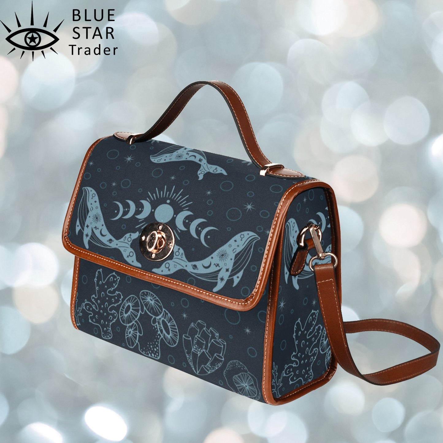 Blue Whale Moon Phases Purse