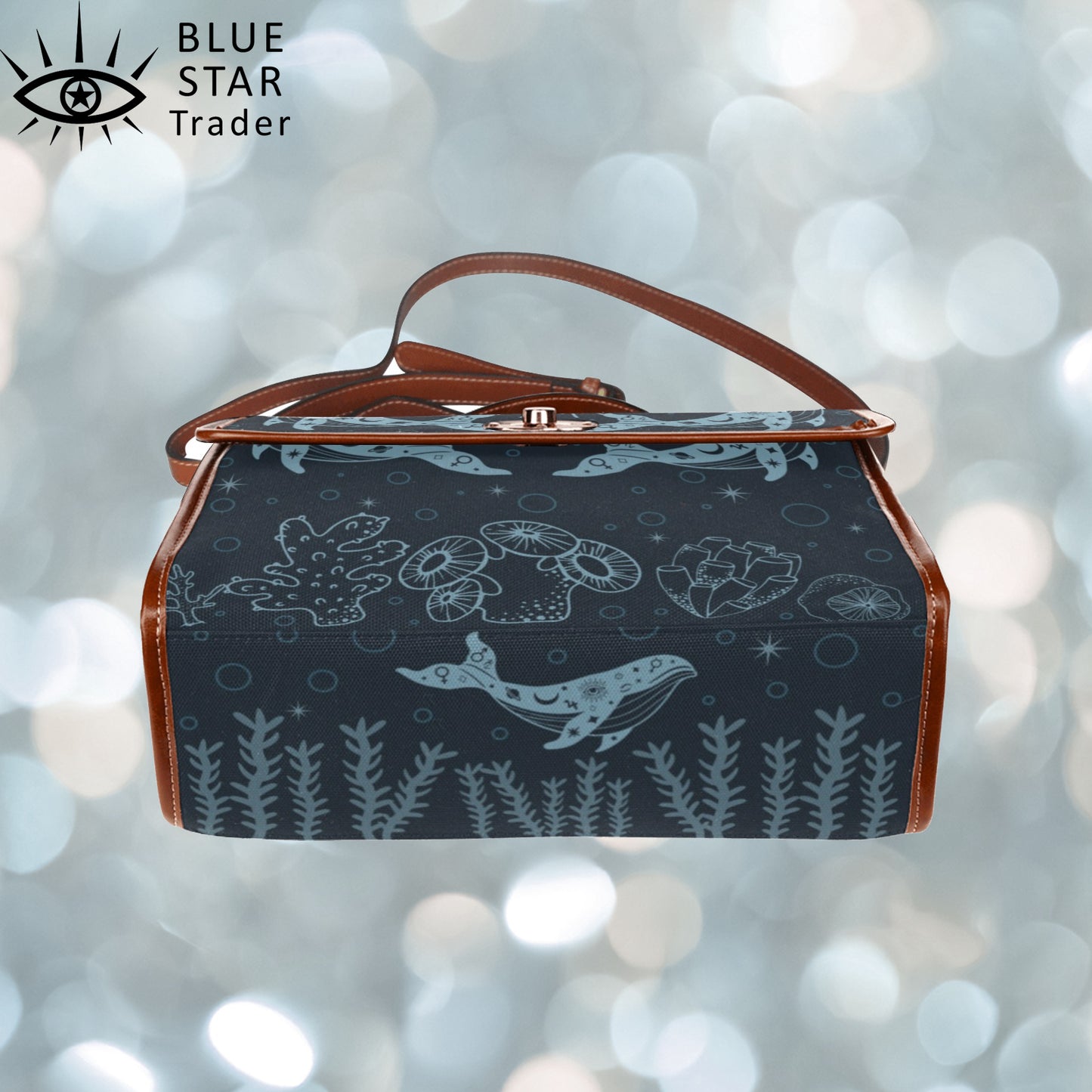 Blue Whale Moon Phases Purse