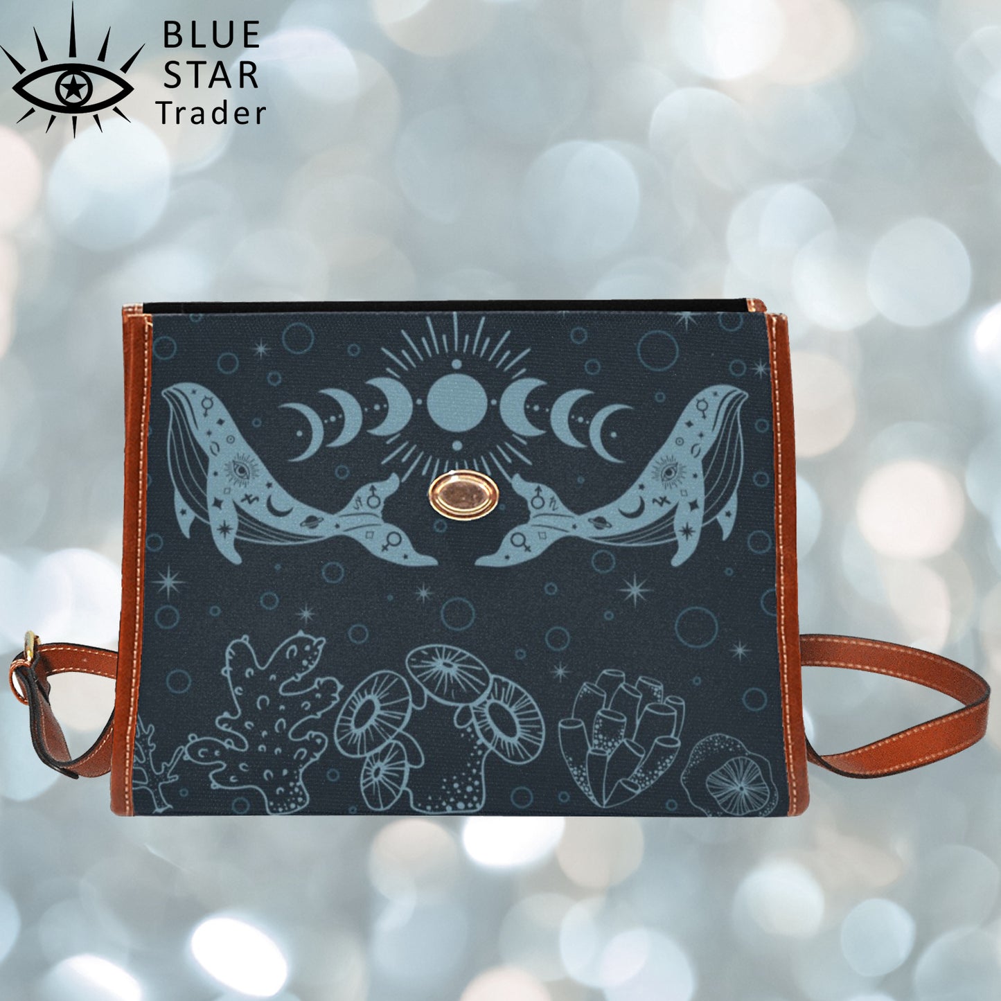 Blue Whale Moon Phases Purse