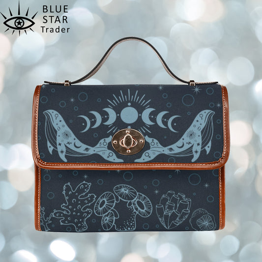 Blue Whale Moon Phases Purse