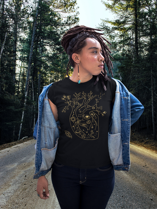 Earth Witch Heart Black Tee