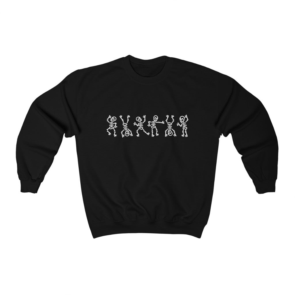 Cute Dancing Skeletons Halloween Sweatshirt | Black Sweater Unisex Womens Mens Shirt