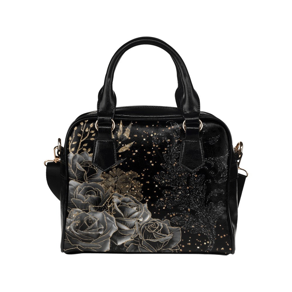 Black Roses Goth Shoulder Bag Bowler Bag Purse