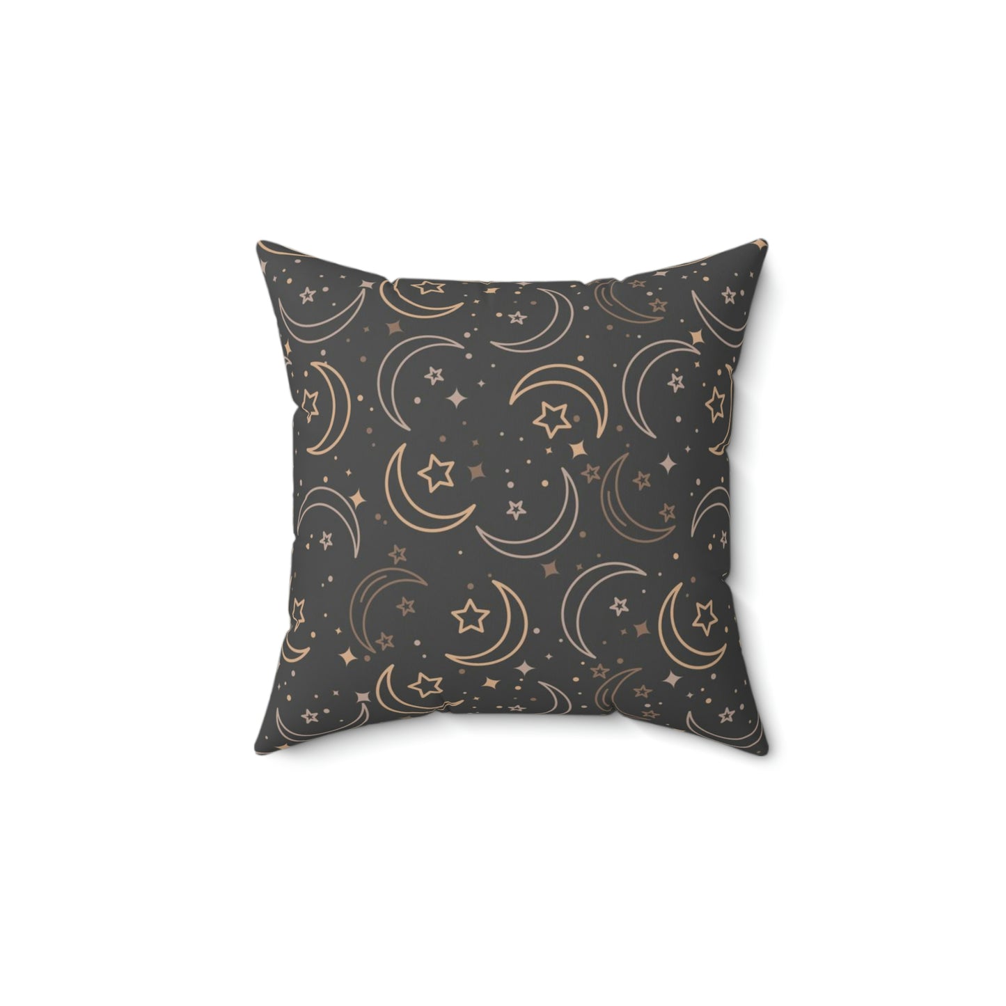 Elegant Moons Dark Gray Faux Suede Square Pillow Cover
