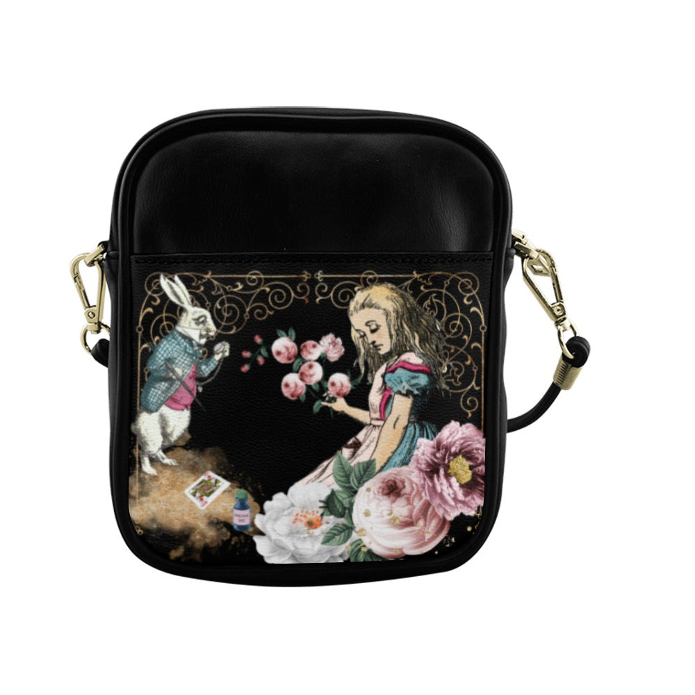 Alice In Wonderland Pink and Turquoise Mini Sling Bag Small Purse