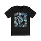 Vintage Illustration Blue Snake Floral Black Tee, Womens Bella Canvas T-Shirt, Unisex Jersey Short Sleeve Tee Witch Shirt
