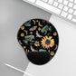 Frogs Sunflowers Mouse Pad With Wrist Rest, Cottagecore Office Decor, Toads Mouse Pad