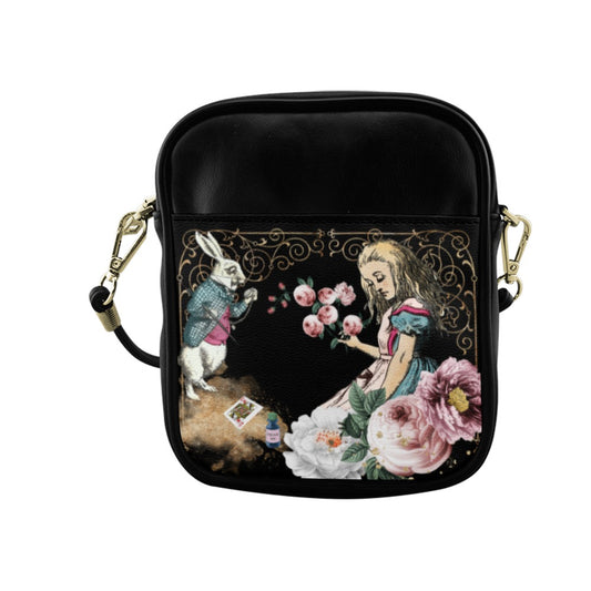 Alice In Wonderland Pink and Turquoise Mini Sling Bag Small Purse