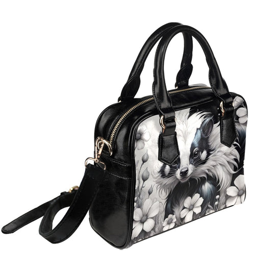 Adorable Fluffy Skunk Purse Bowler Handbag