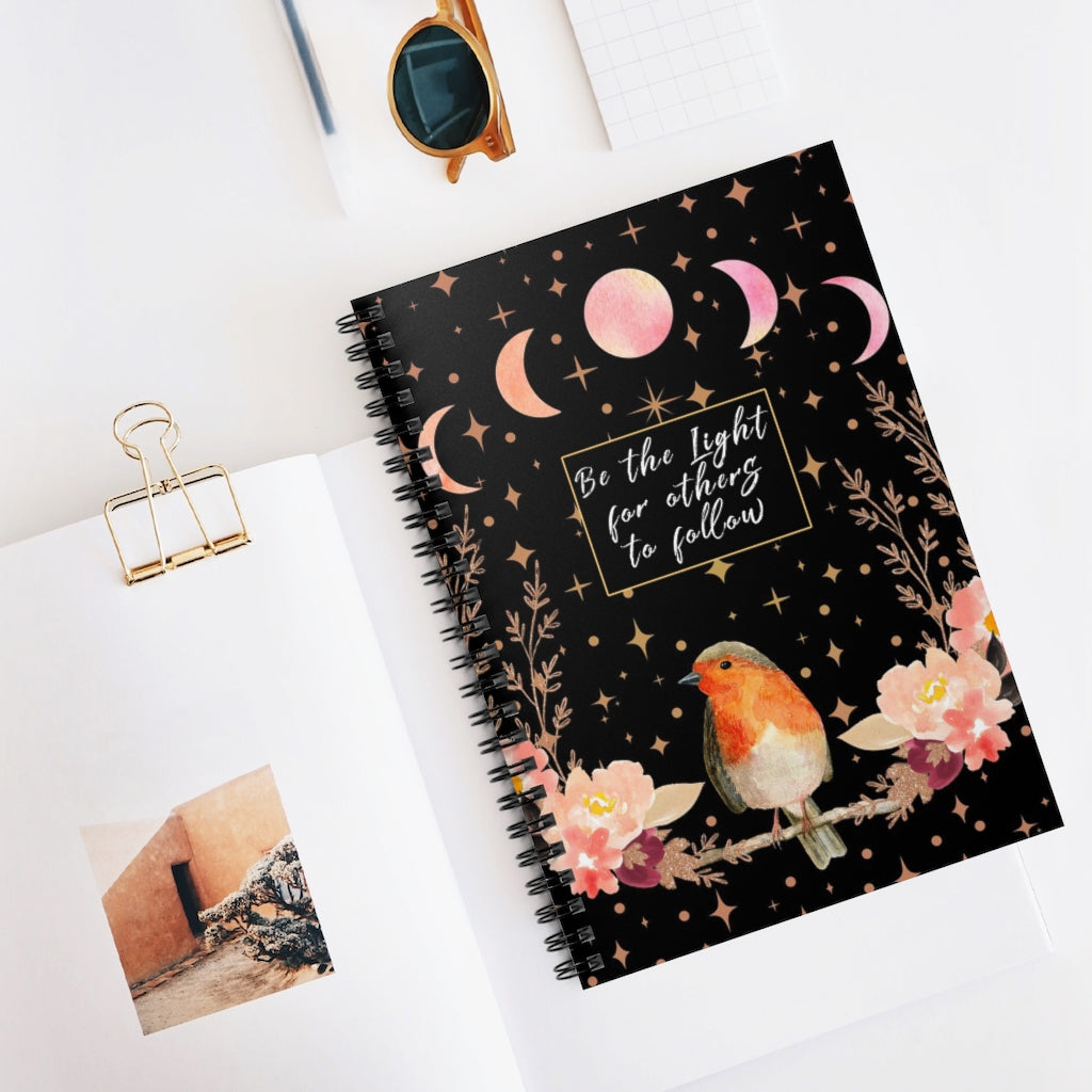 Songbird Be The Light - Spiral Notebook 8x6 - Ruled Line, Gift for Mom