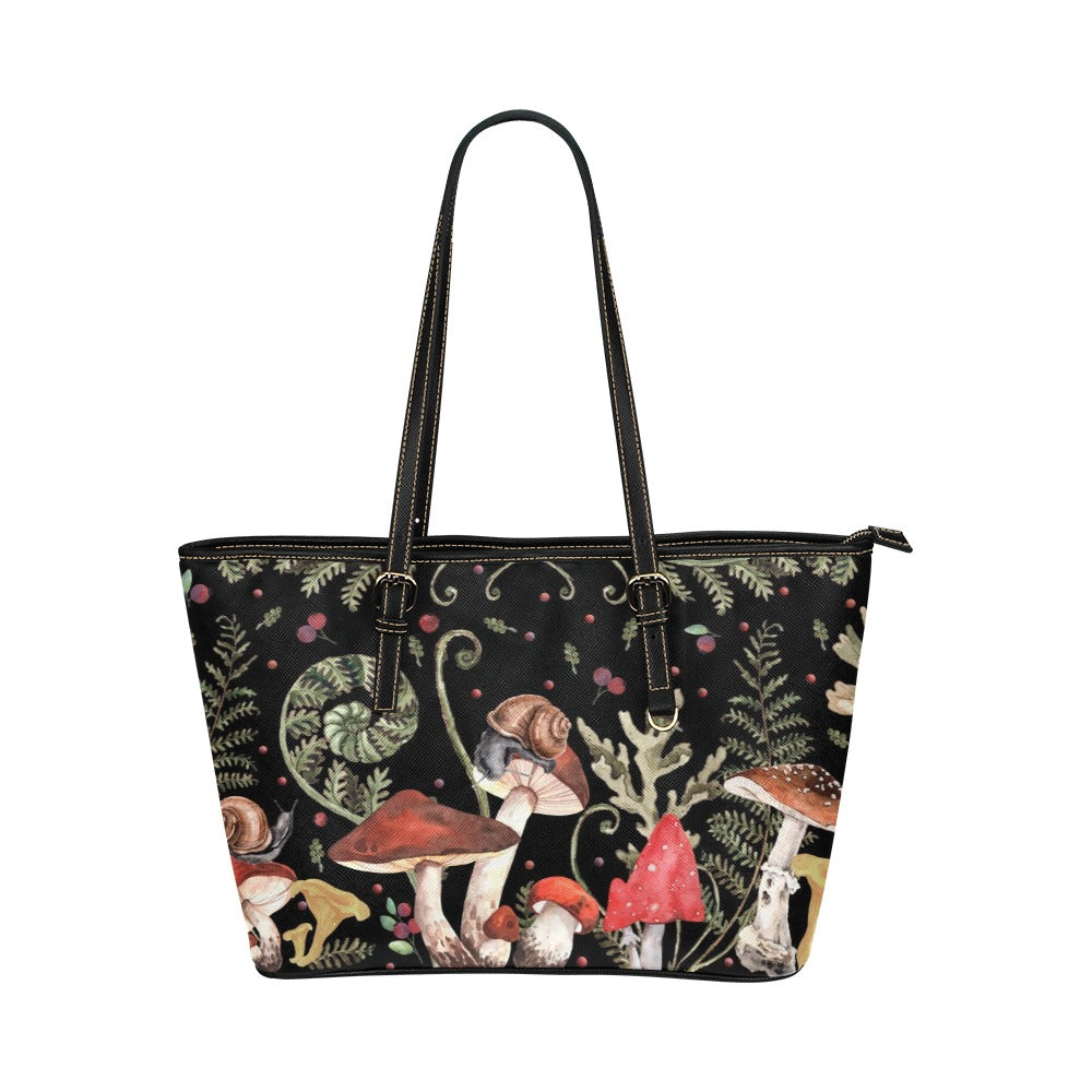 Red Mushrooms Snails Small Tote Bag