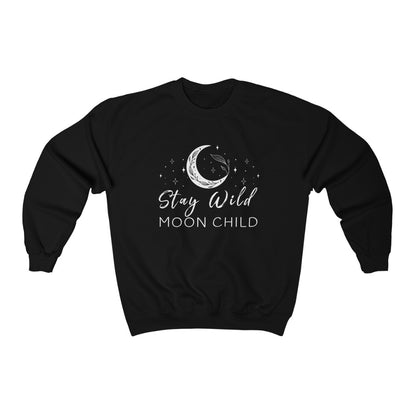 Stay Wild Moon Child Sweatshirt | Halloween Black Sweater | Witchy Shirt