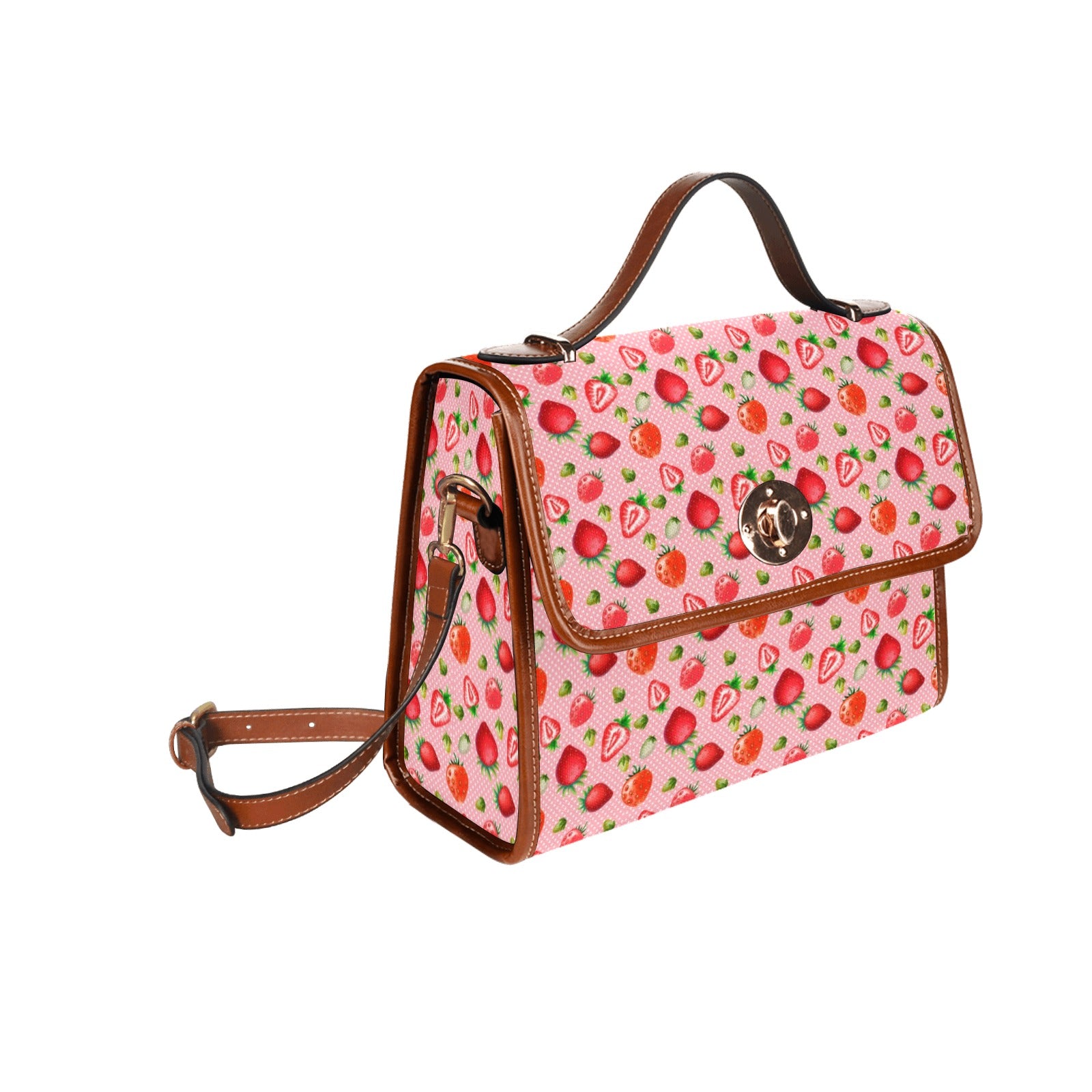 cute pink strawberries purse handbag