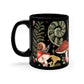 Red Mushrooms - 11oz Black Mug, Cottagecore