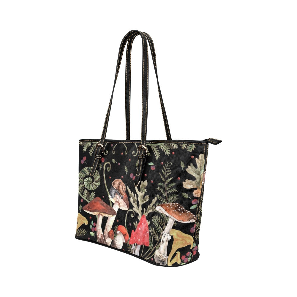 Red Mushrooms Snails Small Tote Bag