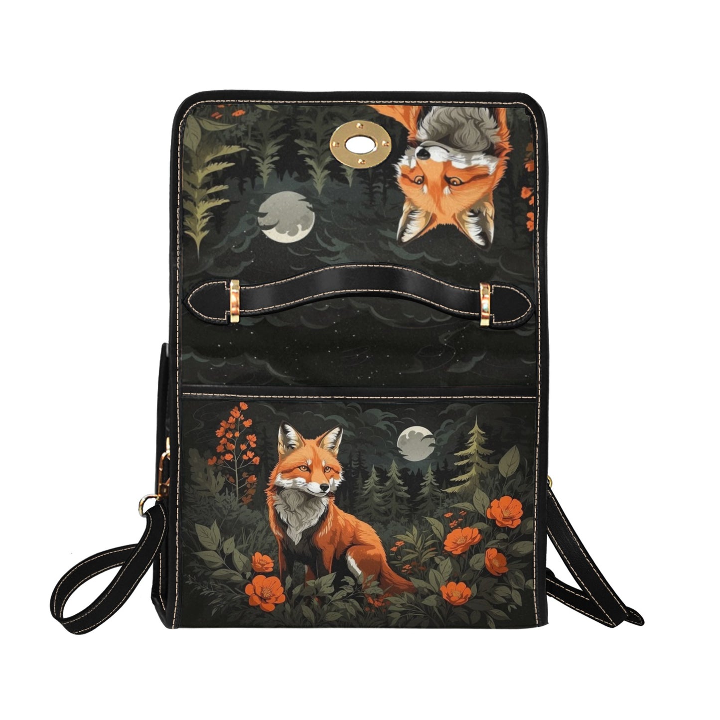 Orange Fox Purse Handbag, Crossbody Bag