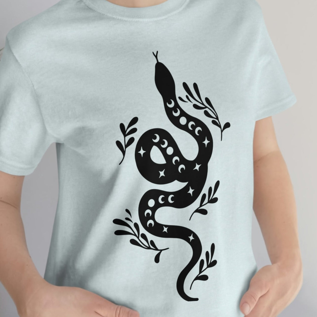 Celestial snake witchy tee for women