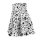 Dalmatian Spots Women's Skater Skirt Black White Costume Cosplay Gift for Her Fantasy Skirt Circle Skirt Cruella | Pet Lover | Dog Lover