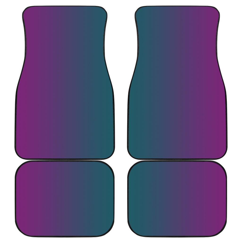 Ombre Teal Purple Front And Back Car Mats (Set Of 4)