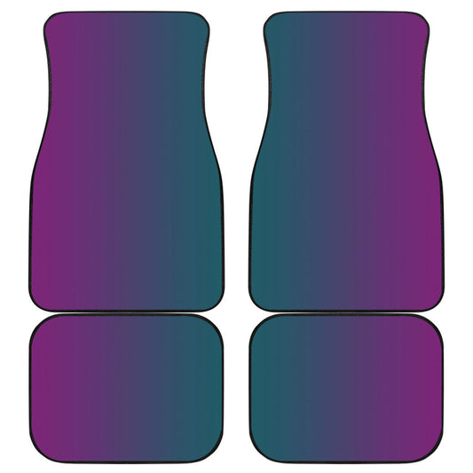 Ombre Teal Purple Front And Back Car Mats (Set Of 4)