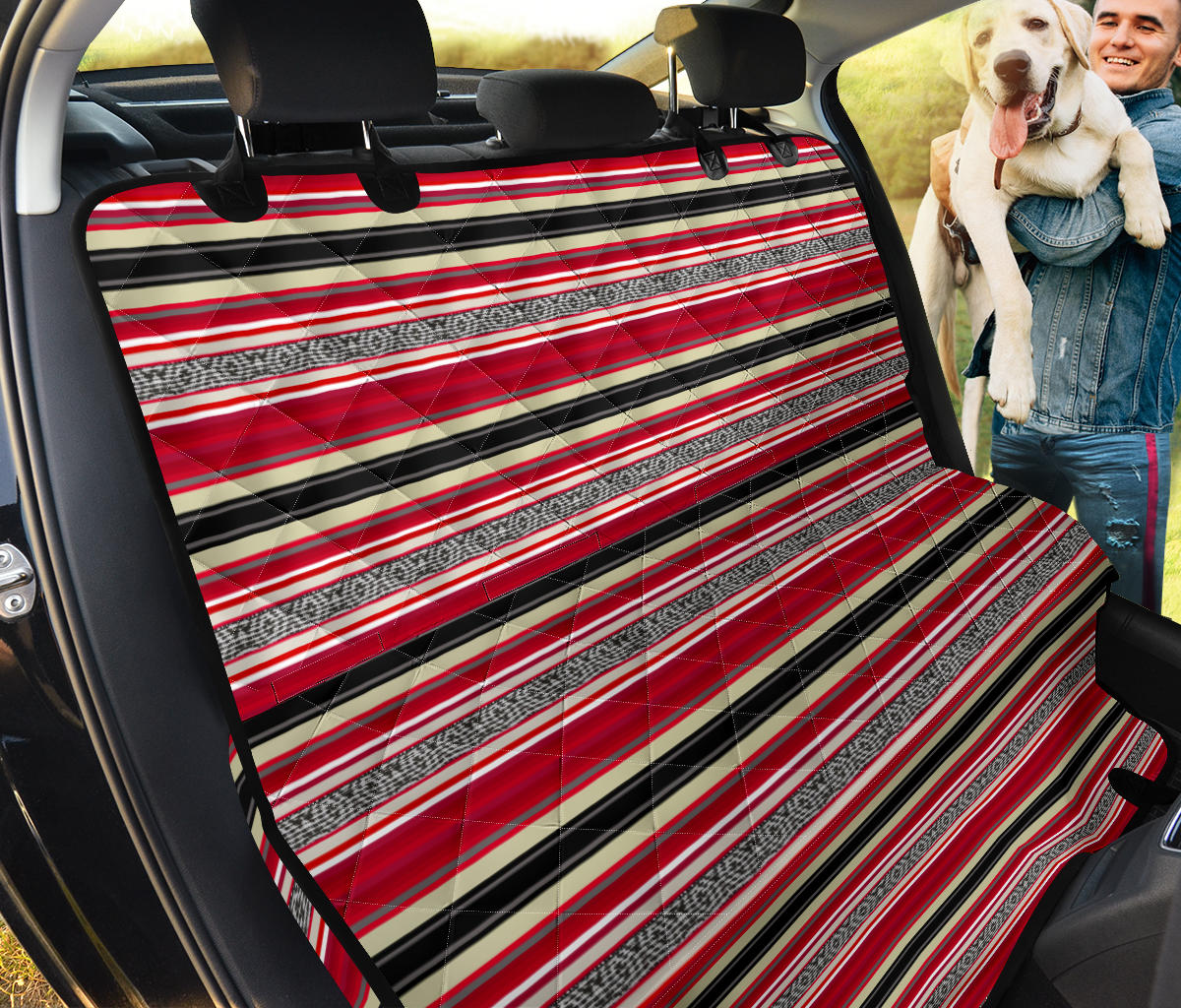 Red serape print car seat covers, Mexican blanket print pet seat cover