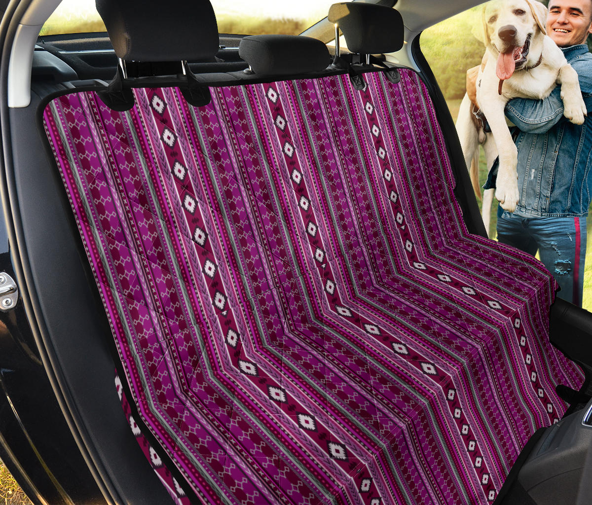 Boho Violet Stripes Car Pet Seat Cover