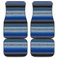 Blue Serape Front And Back Car Mats (Set Of 4) Mexican Blanket Print