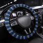 Blue Serape Steering Wheel Cover Mexican Blanket Print