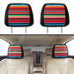 Mexican Blanket Red Green Print Car Headrest Covers