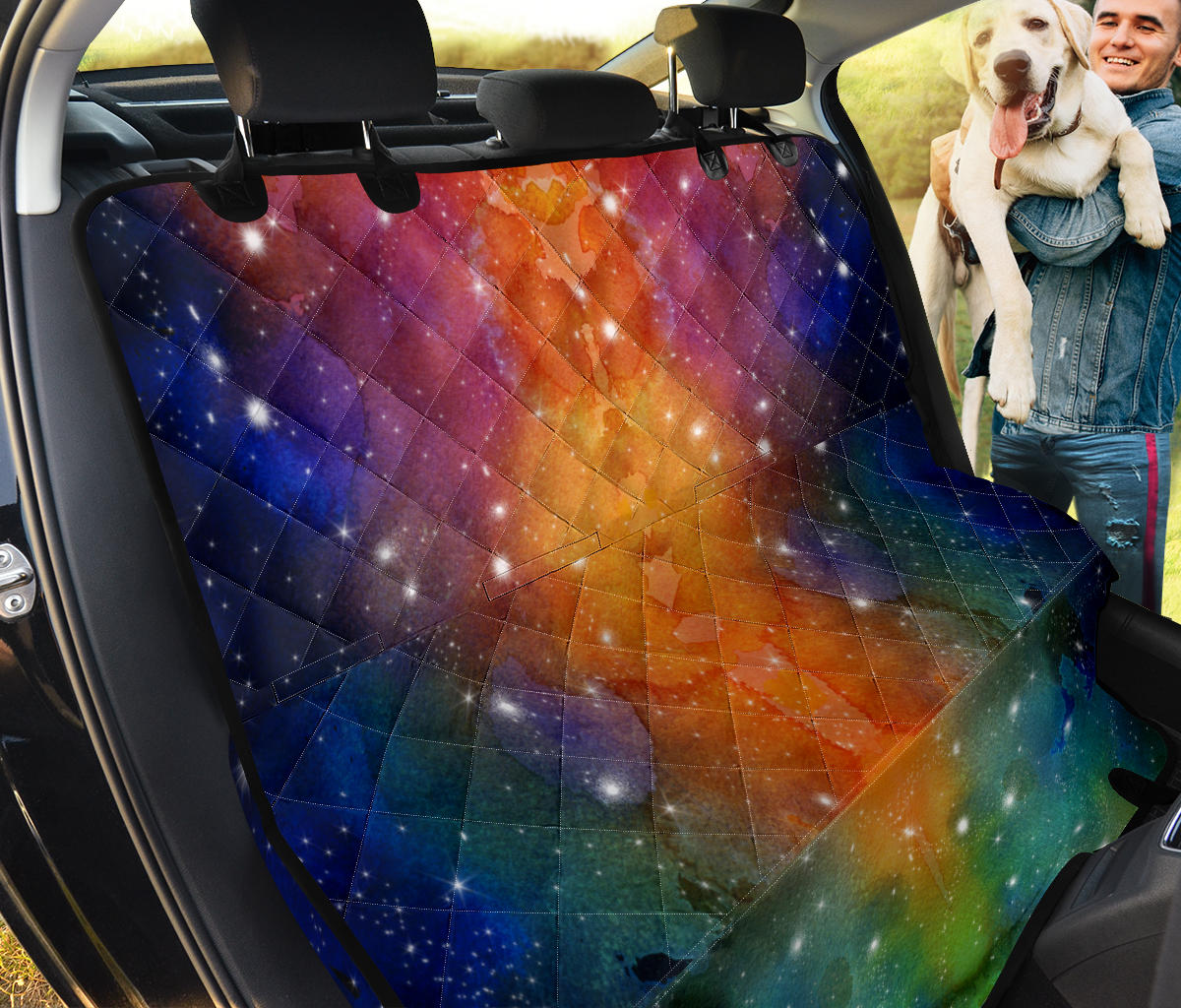 Colorful Outer Space Rainbow Galaxy Car Back Seat Cover Pet Seat Cover
