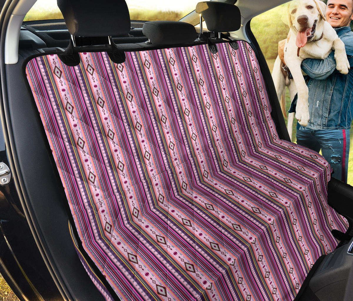 Boho Aztec Pink Stripes Car Pet Seat Cover