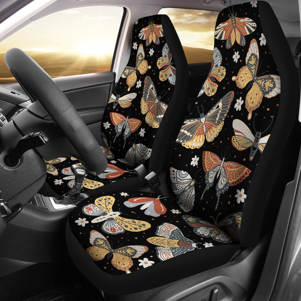 Boho Butterflies Earth Tone Car Seat Covers (set of 2)