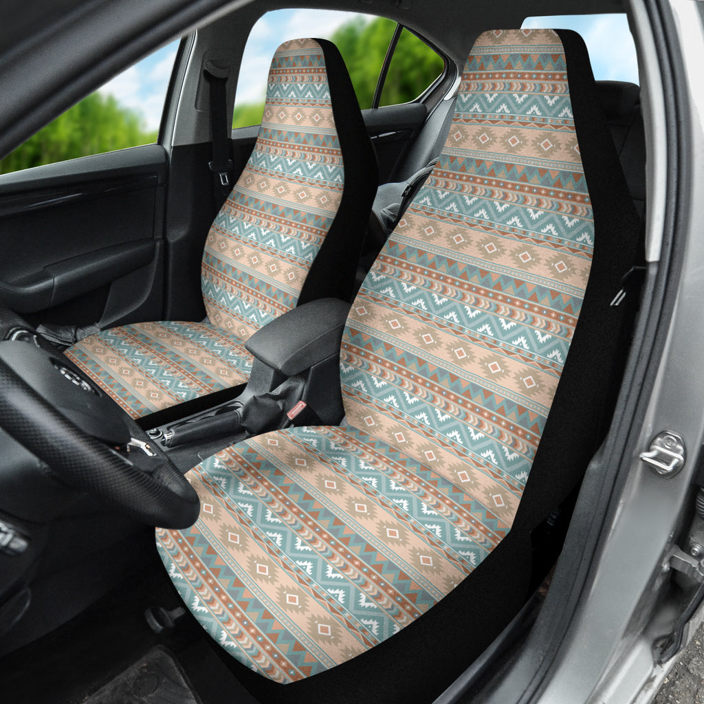 Tan & Turquoise Aztec Car Seat Covers