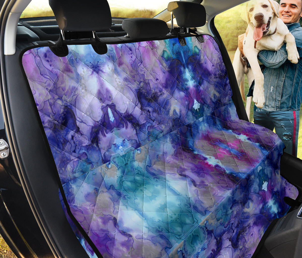 Purple Watercolor Artistic Ink Blue Auto Pet Seat Cover