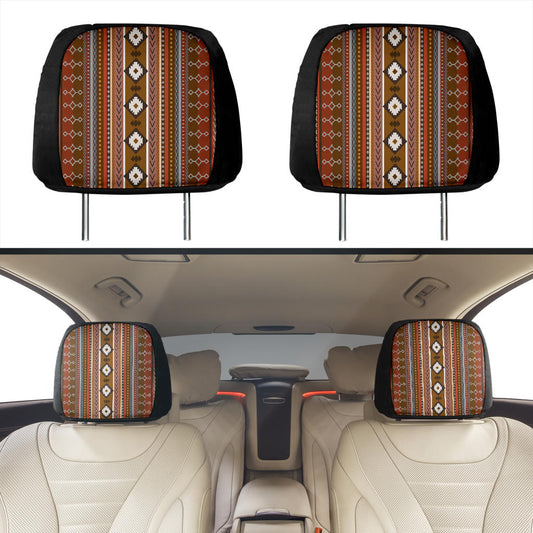 Boho Rust Stripes Headrest Covers