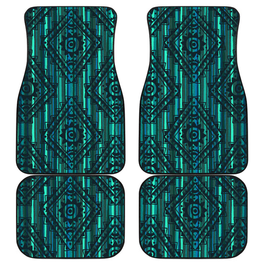 Teal Aztec Front And Back Car Mats (Set Of 4)